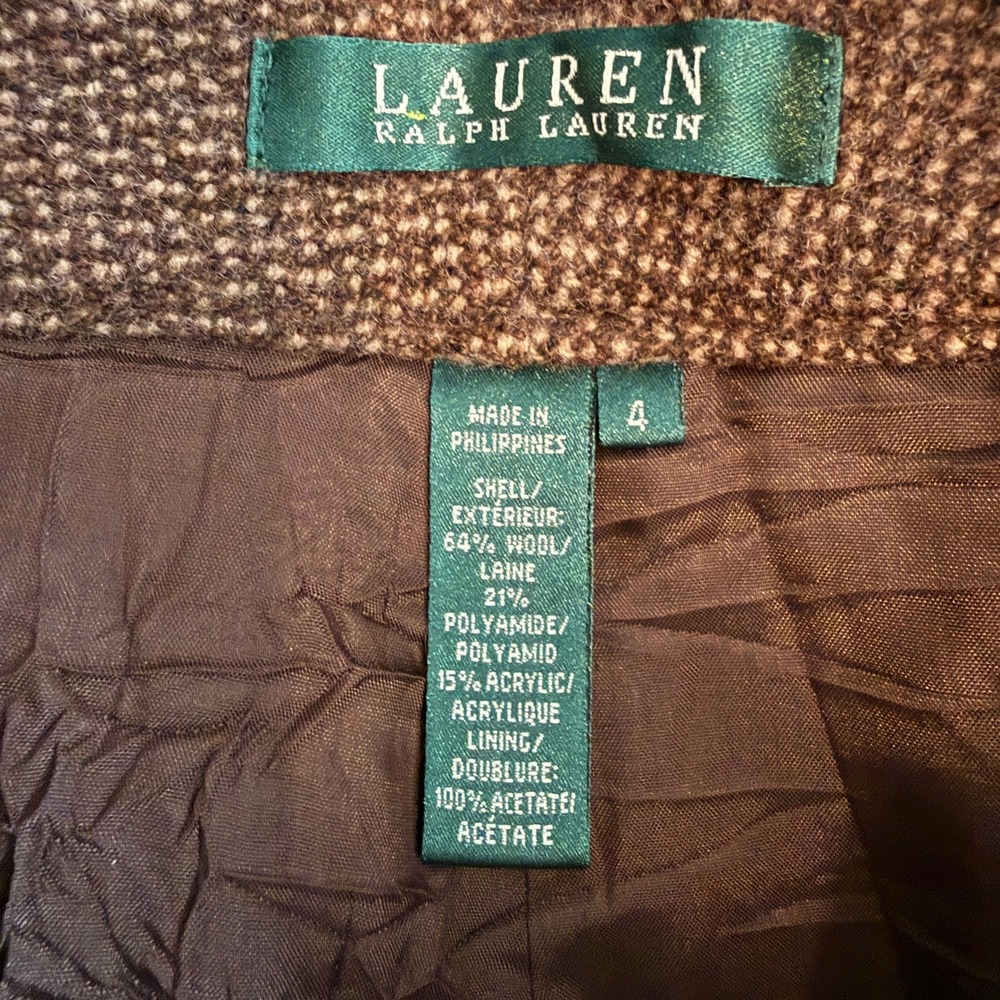 Lauren Ralph Lauren Women's Tweed Wool Blend Dress Pants Size 4 Brown - Picture 4 of 10
